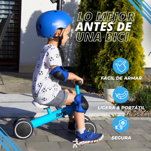 RZ004 | Rideez Bici de Equilibrio Bicicleta de balance sin pedales para Niño o Niña - Azul - Image 3