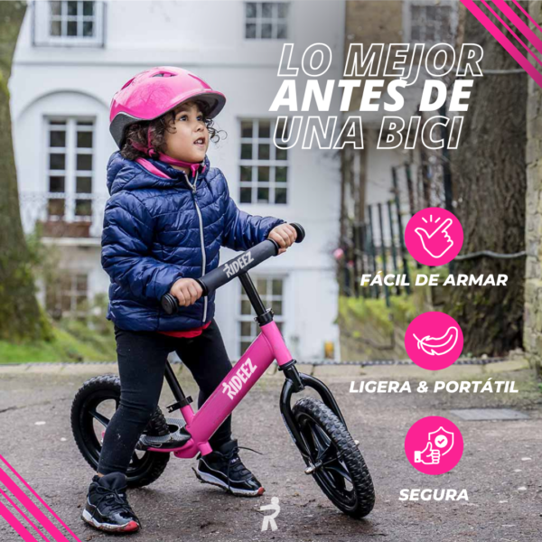 RZ002 | Rideez Bicicleta de Equilibrio Bici de Balance Sin Pedal para Niño Niña 2-5 años - Rosa - Image 5