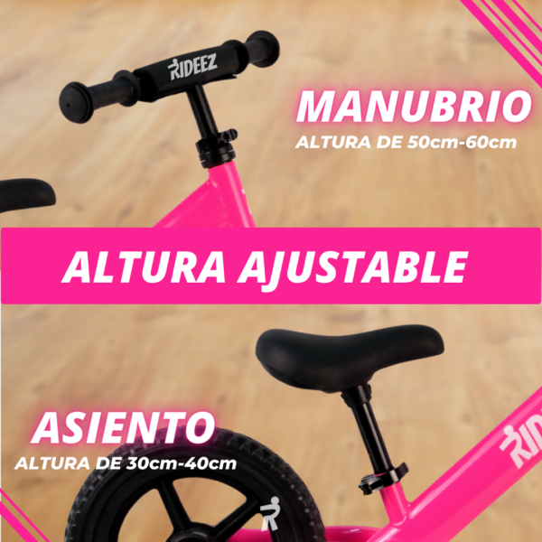 RZ002 | Rideez Bicicleta de Equilibrio Bici de Balance Sin Pedal para Niño Niña 2-5 años - Rosa - Image 7