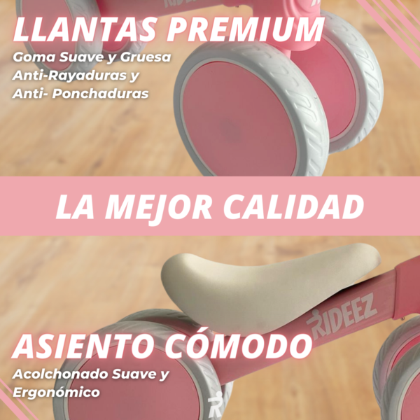 RZ001 | Rideez Bici de Equilibrio Bicicleta de Balance sin pedales para Niño o Niña - Rosa - Image 7